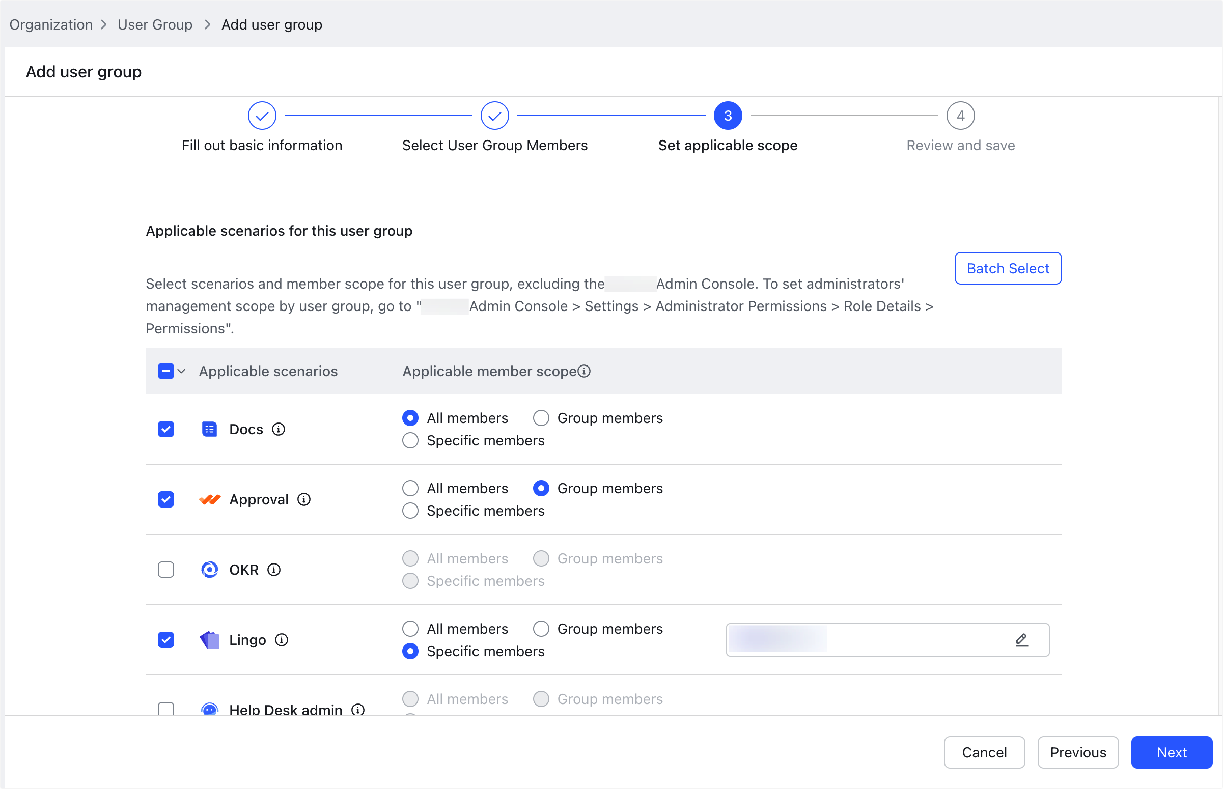 Admin | Manage user groups