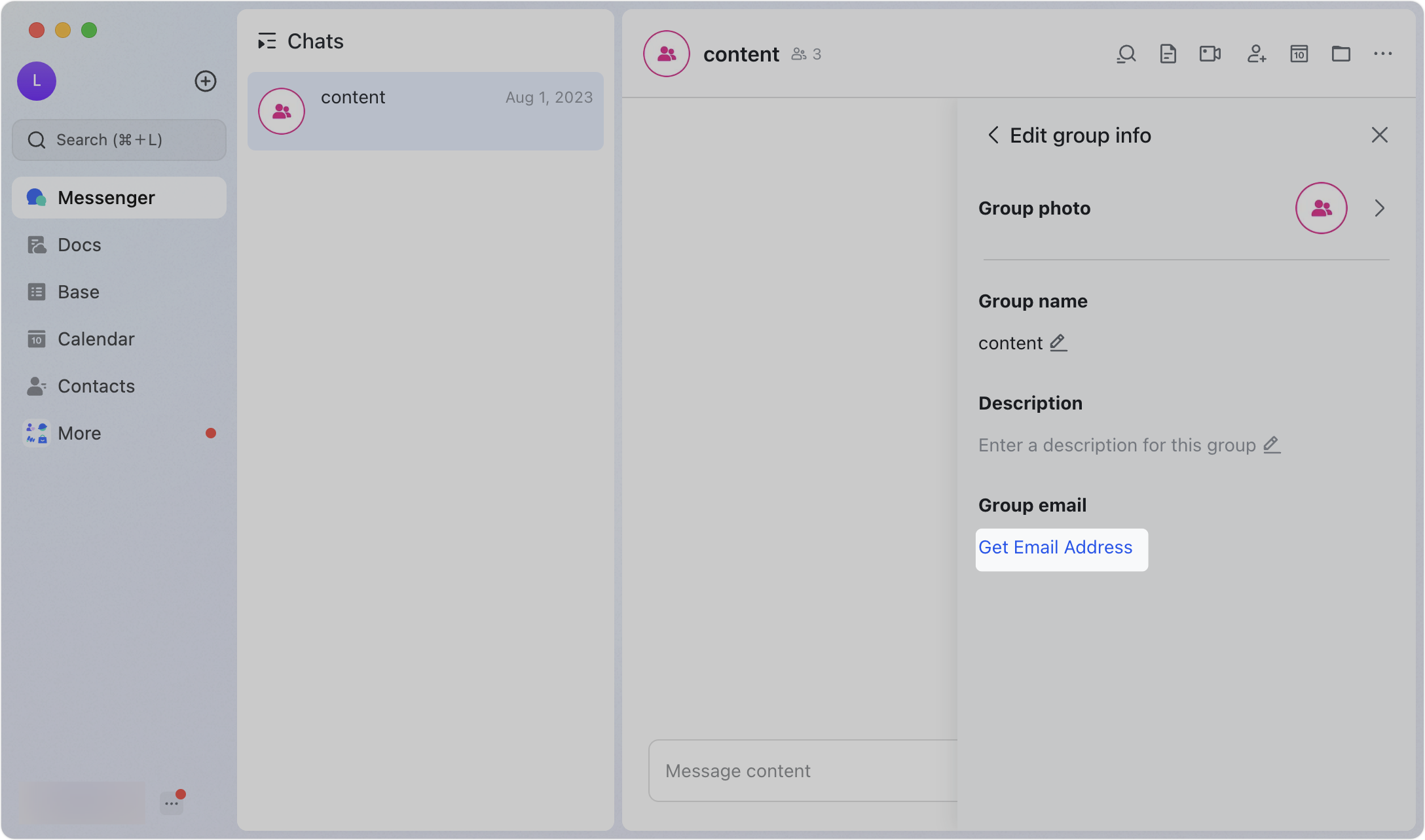 Edit group information