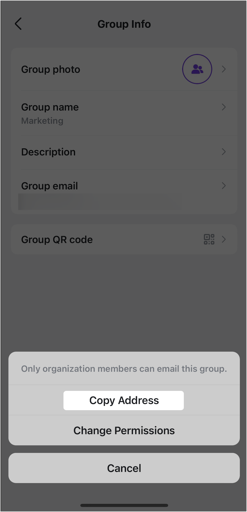 Edit group information
