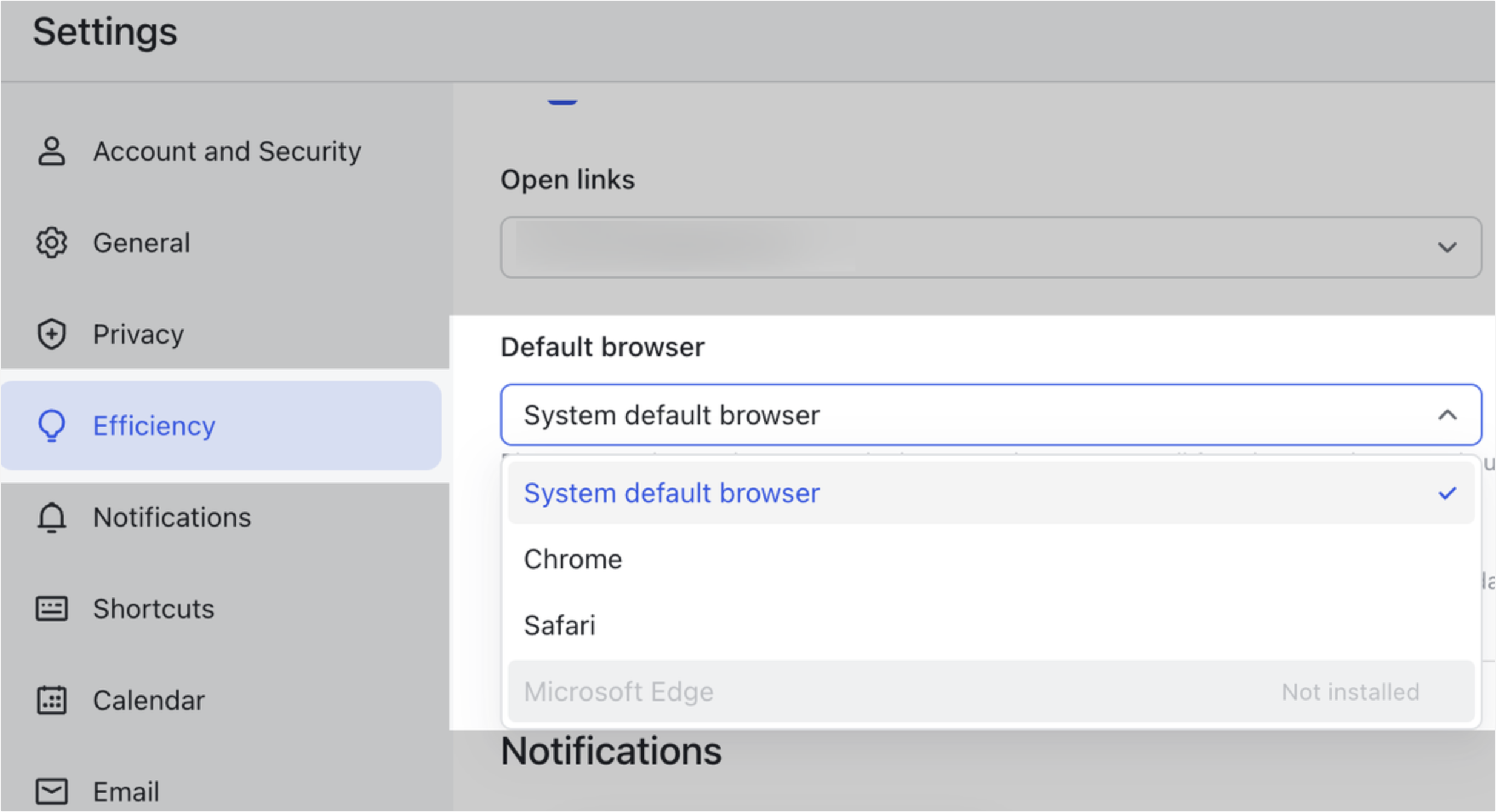 Set the default method for opening documents