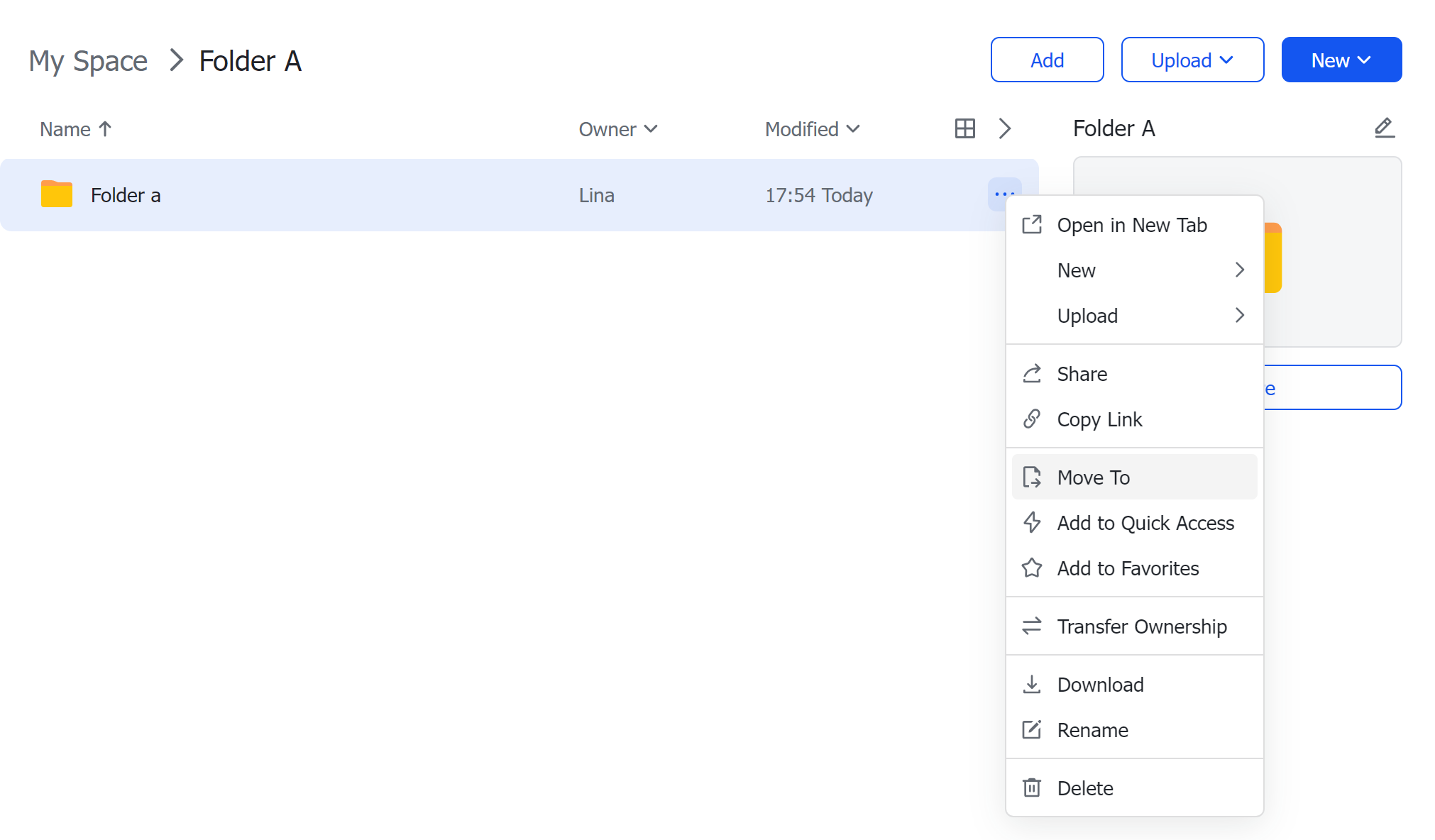 Move documents or folders