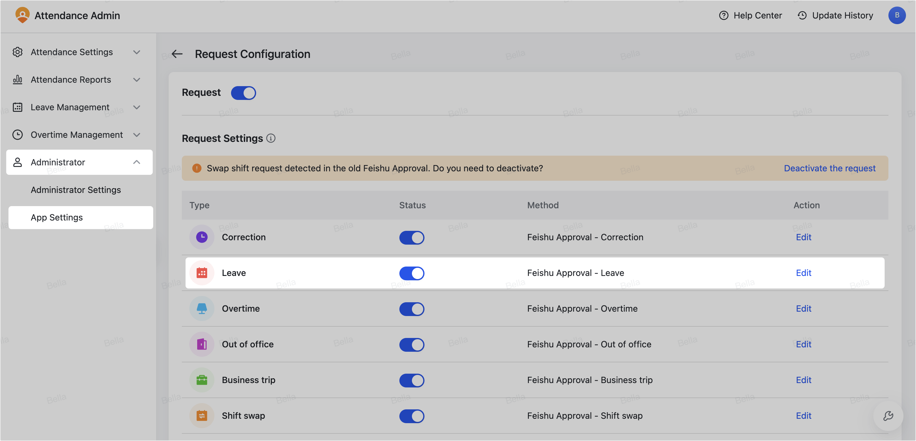 Admin | Configure leave type and rules