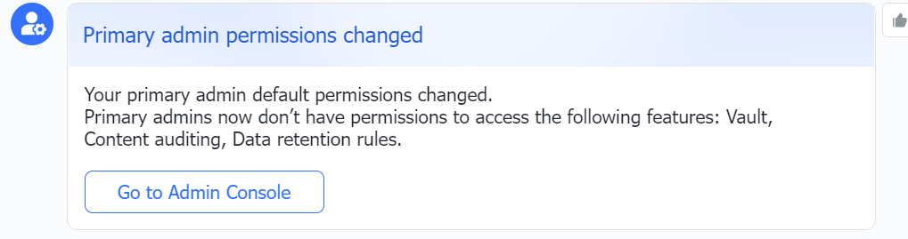 Admin | Set quarantine sensitive permissions