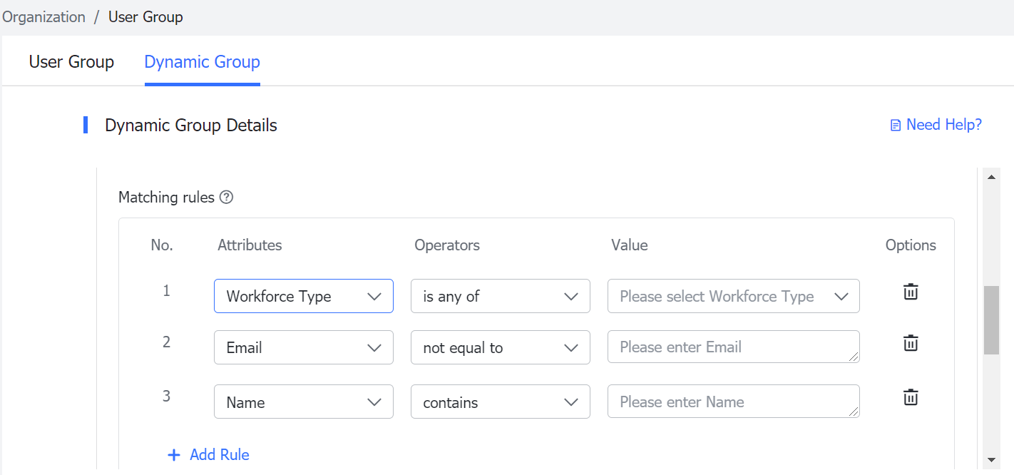 Admin | Configure dynamic groups