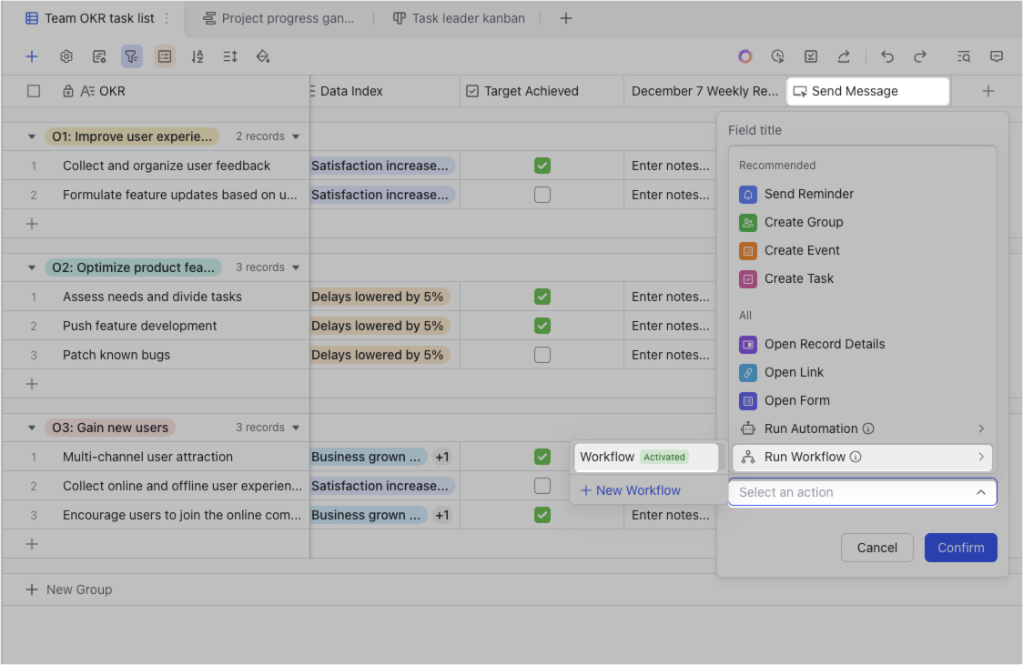 Set a button click as a trigger in Workflow and Automations