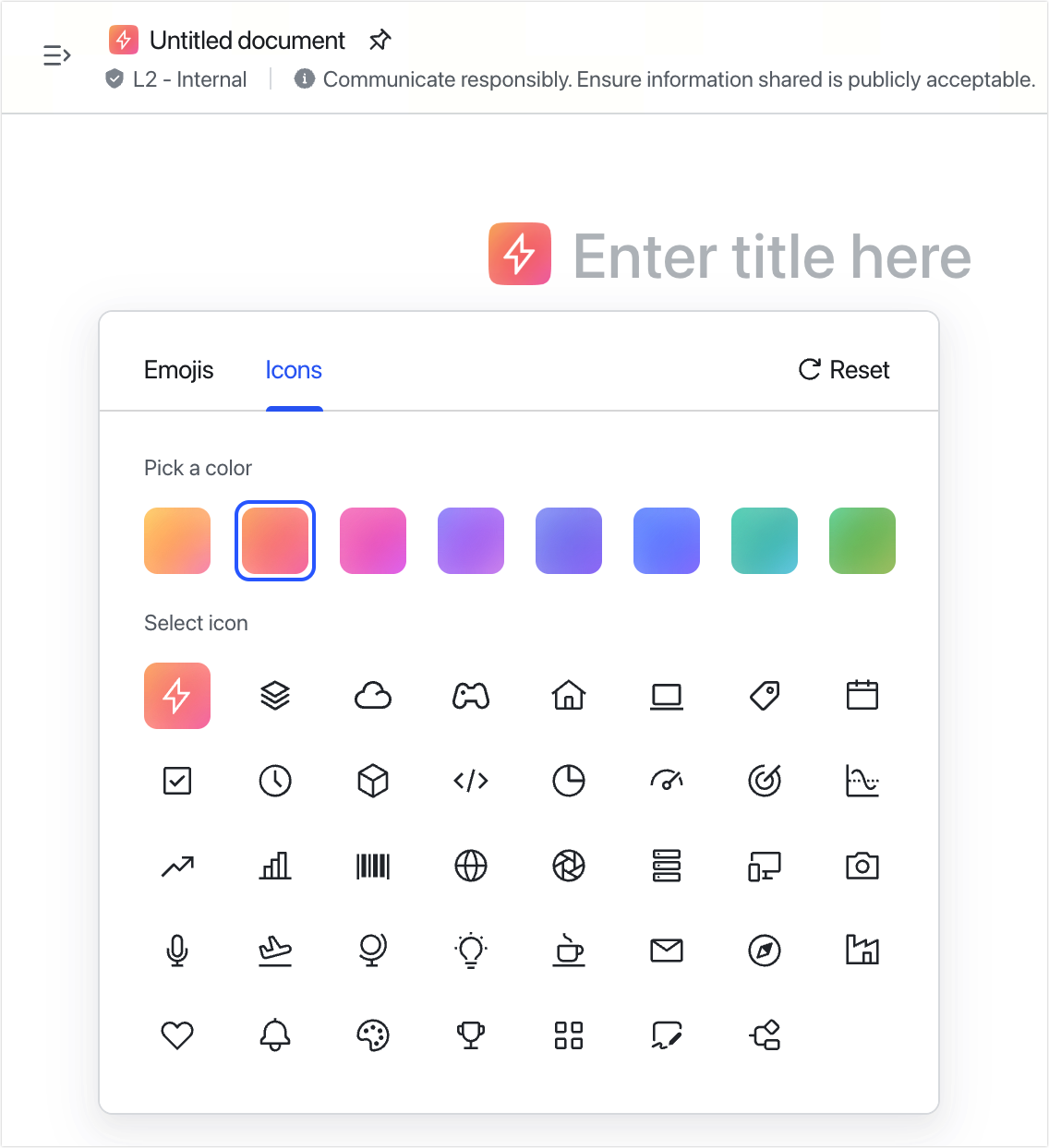 Set document icons