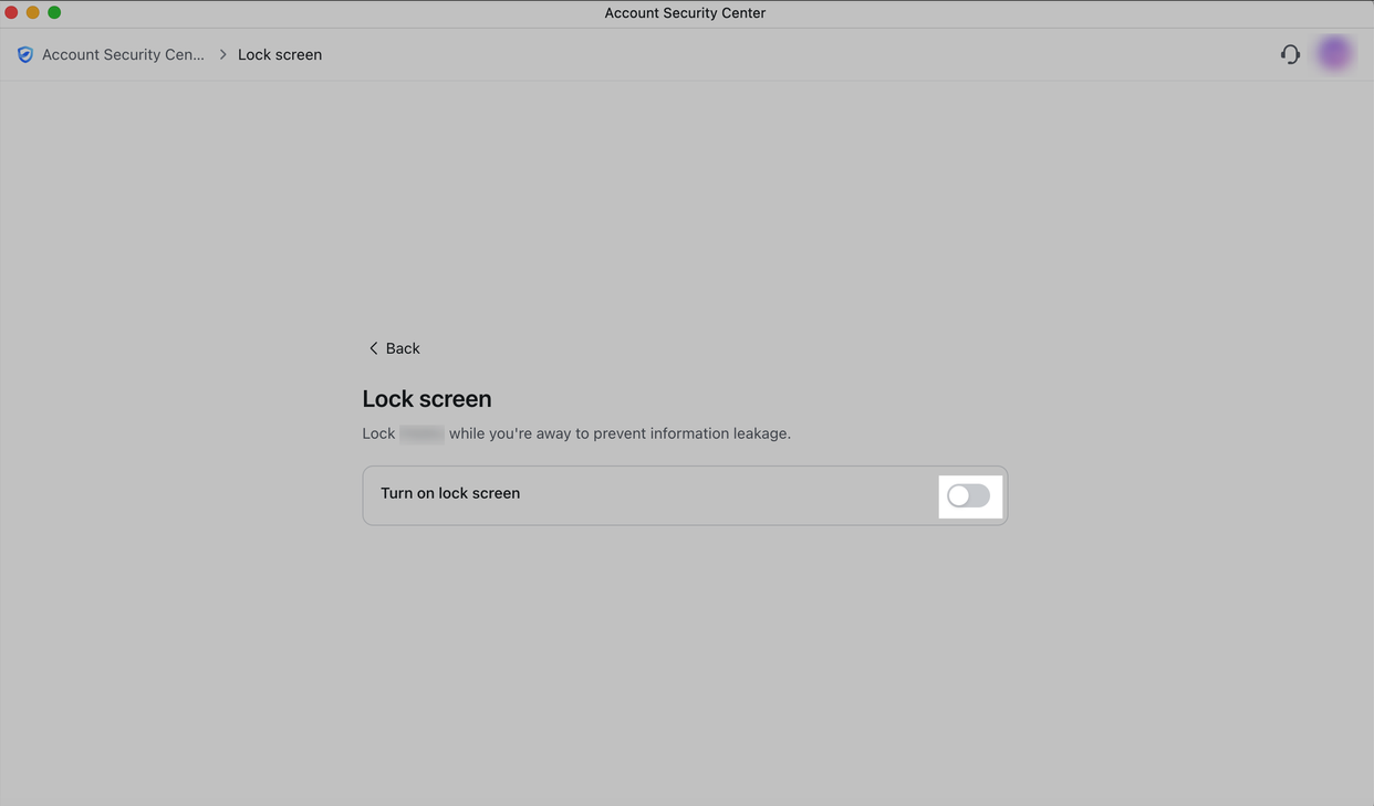 Account Security Center overview