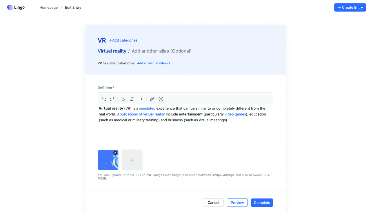 Create, Edit and Update Entries in Lingo