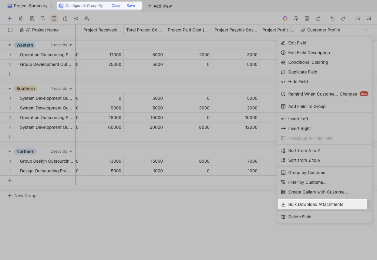 Use groups and filters in Base
