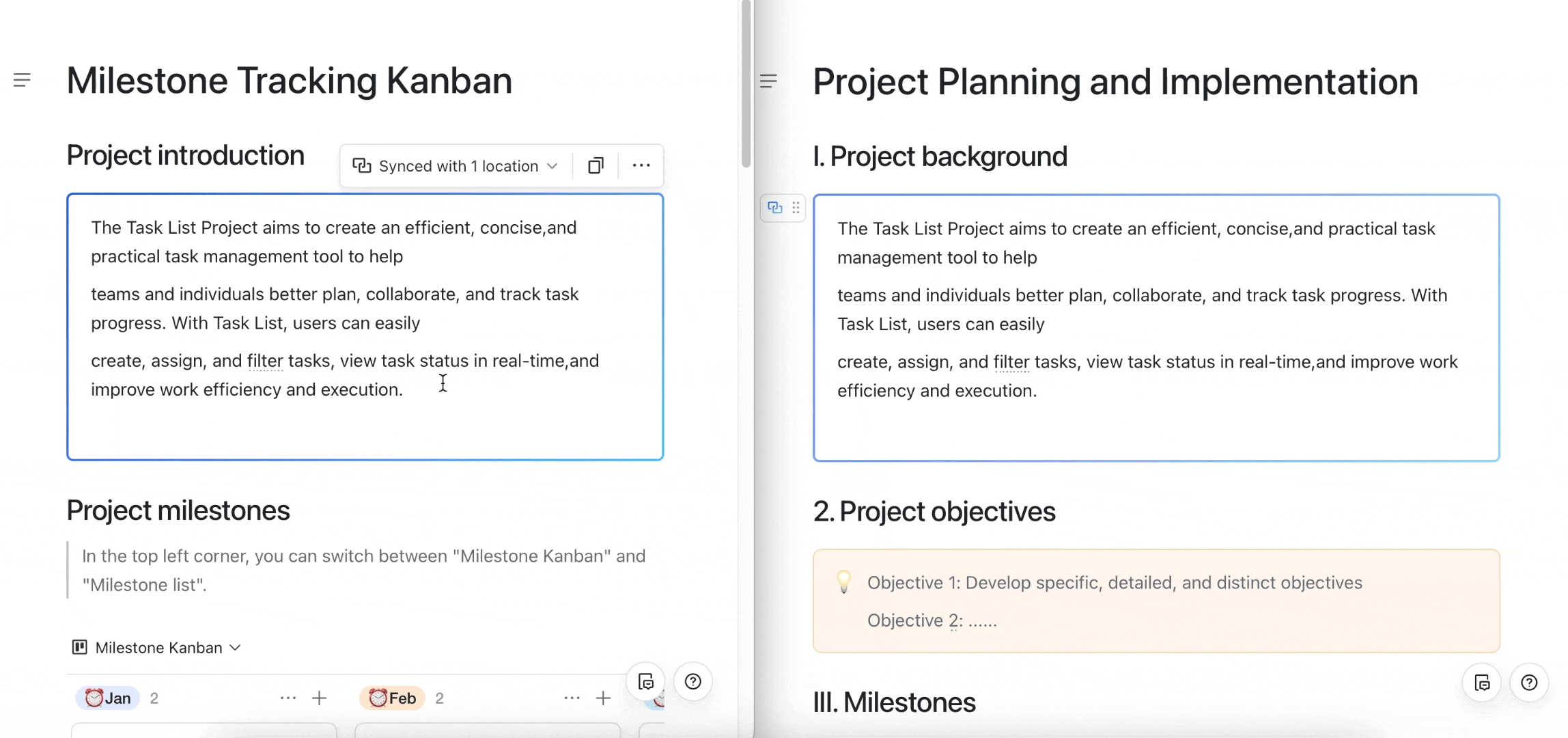 Use synced blocks in Docs