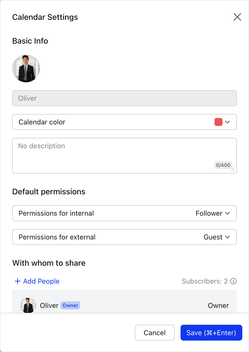 Share Calendar With External Users 
