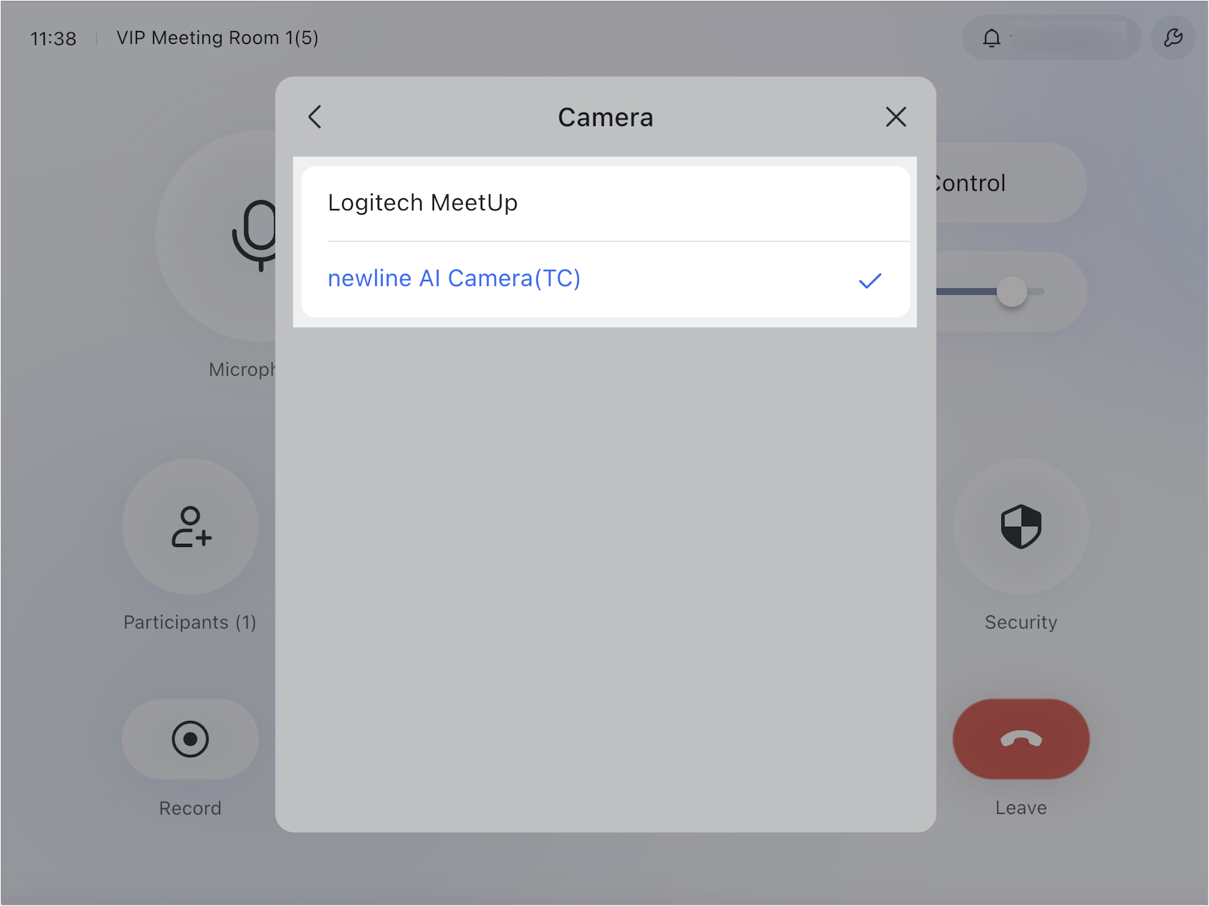 Switch cameras during a meeting