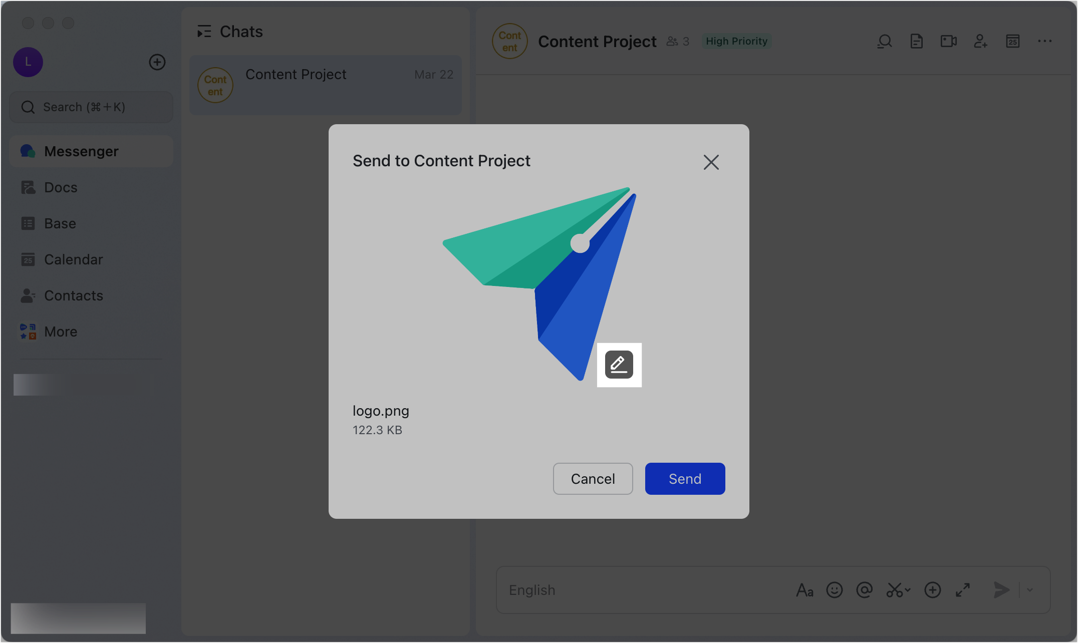 Send and receive images in chats