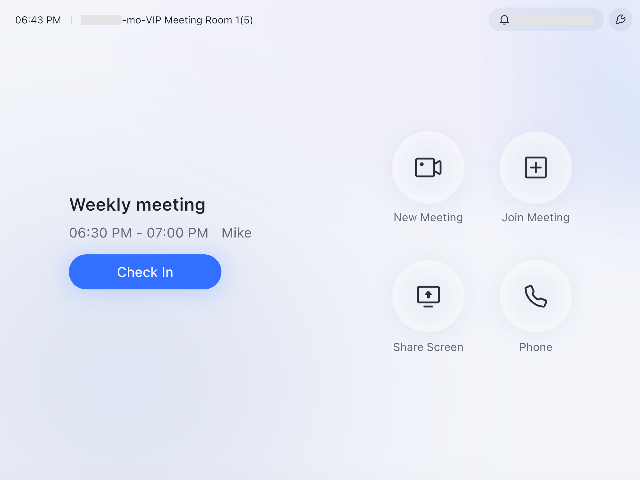 Use a controller or touchscreen device to check in or release a room