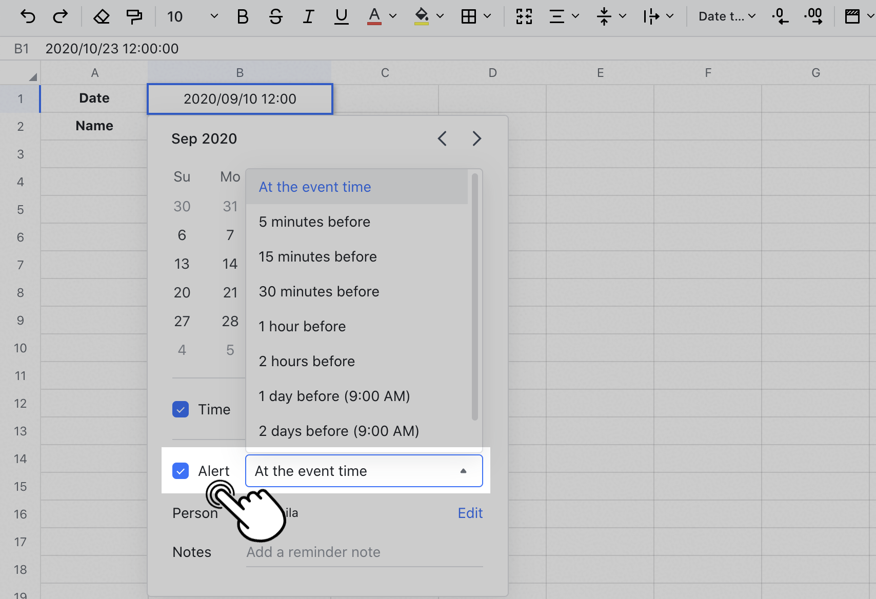 use-date-reminder-in-sheets