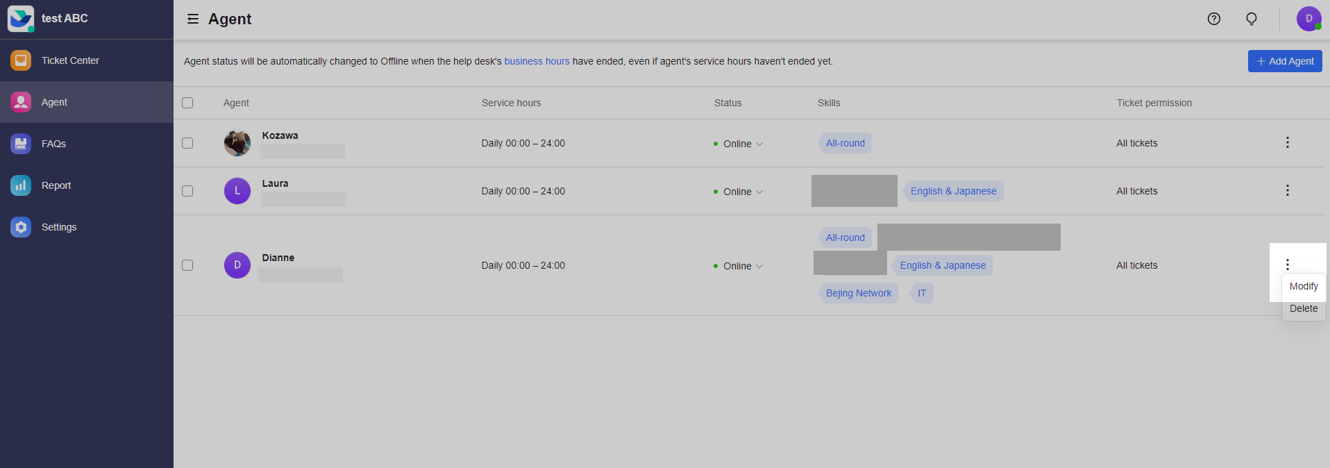 Add and manage agents