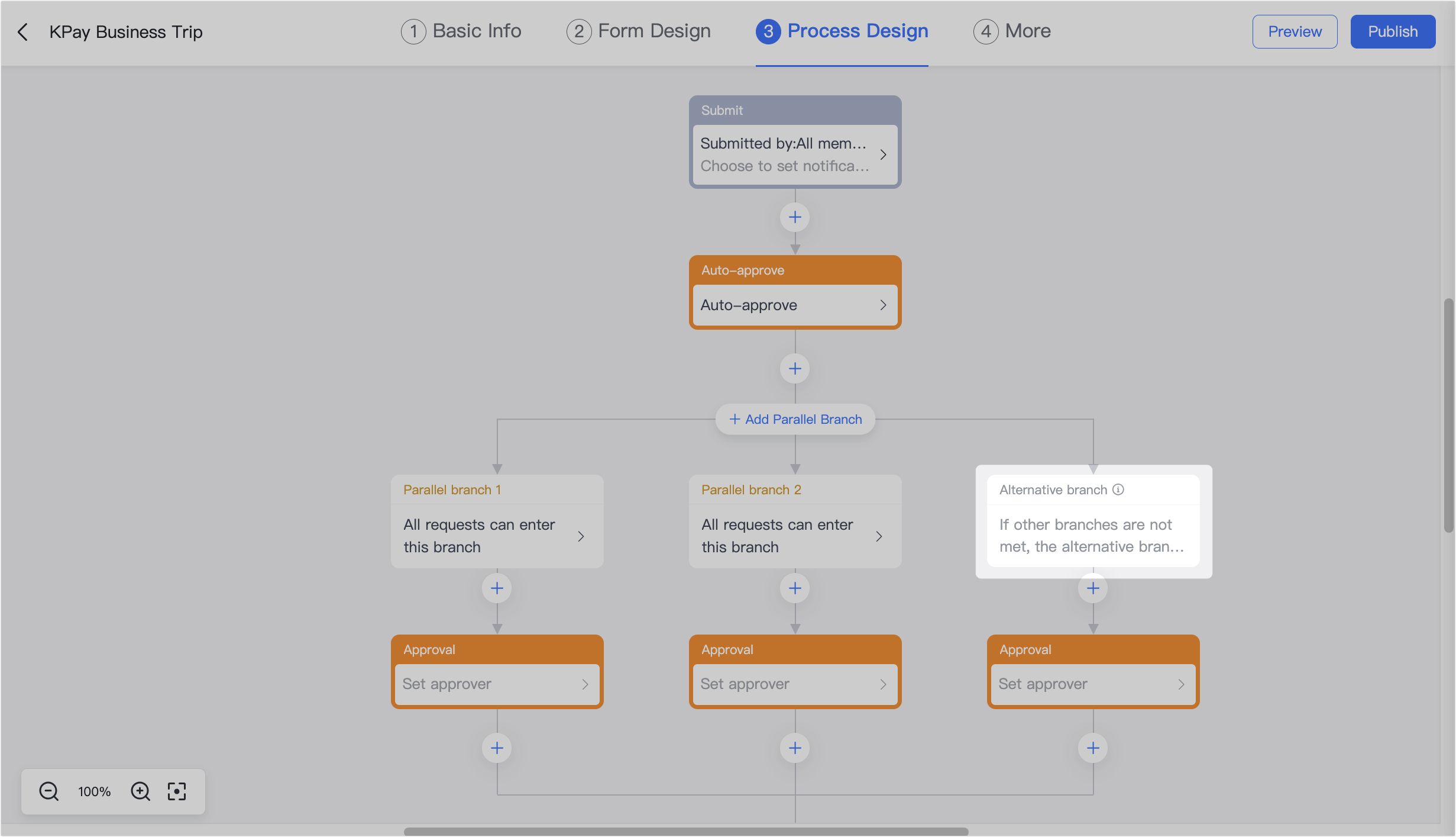 Admin | Set up parallel branches for an approval process