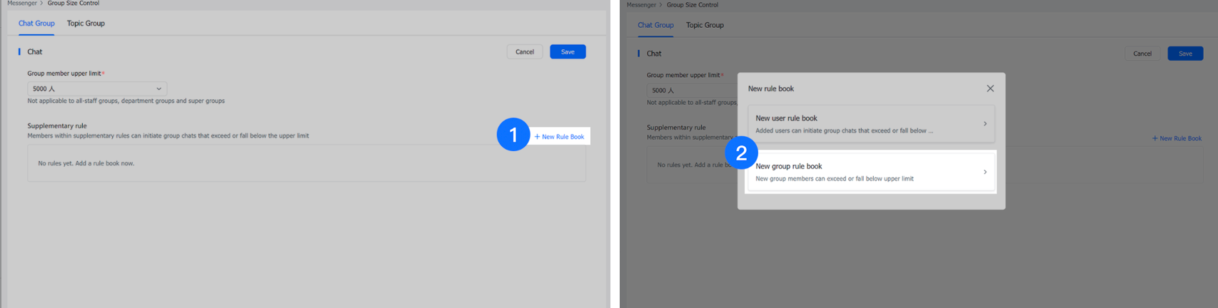 How to set maximum group size as an administrator