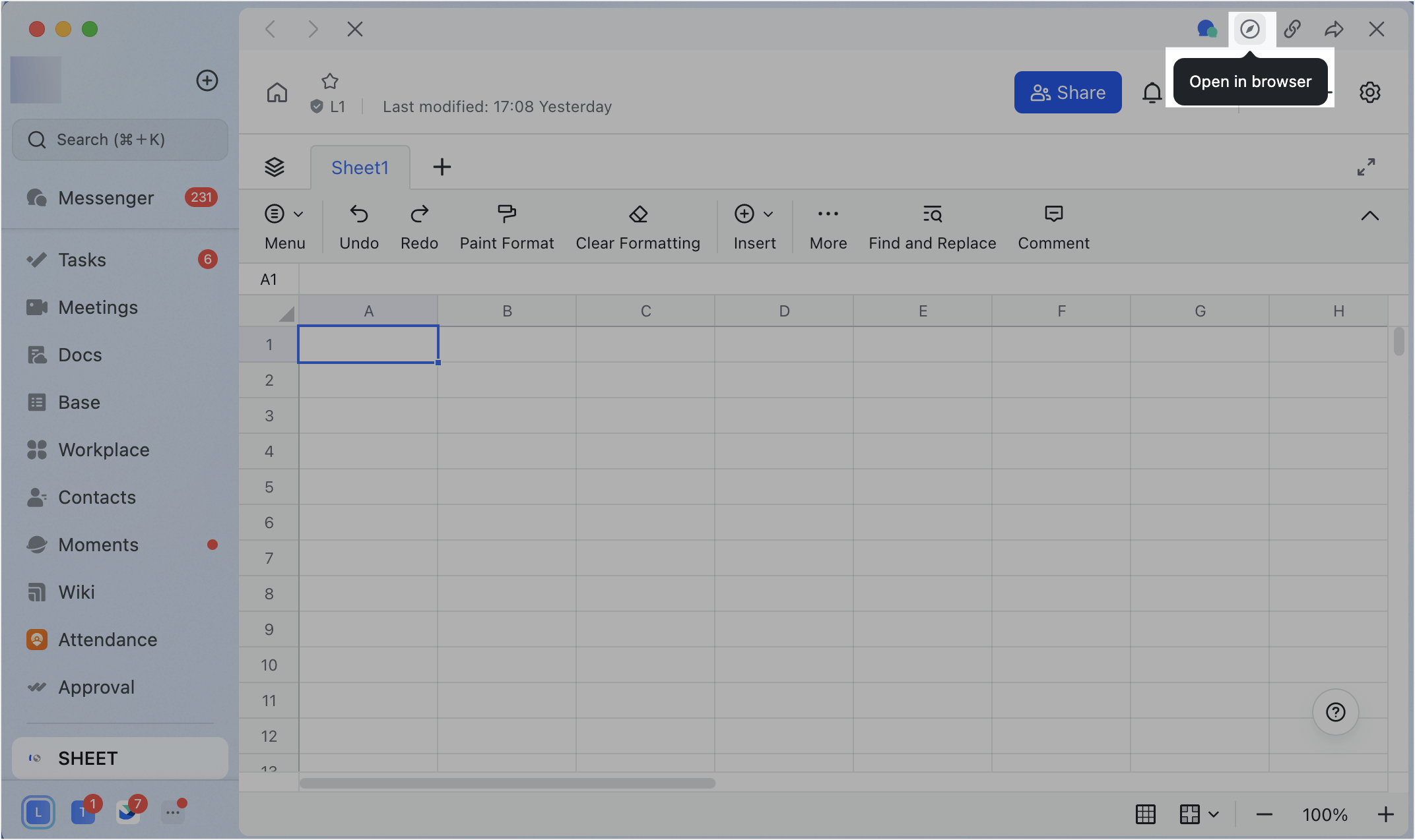 Make a copy in Feishu Docs