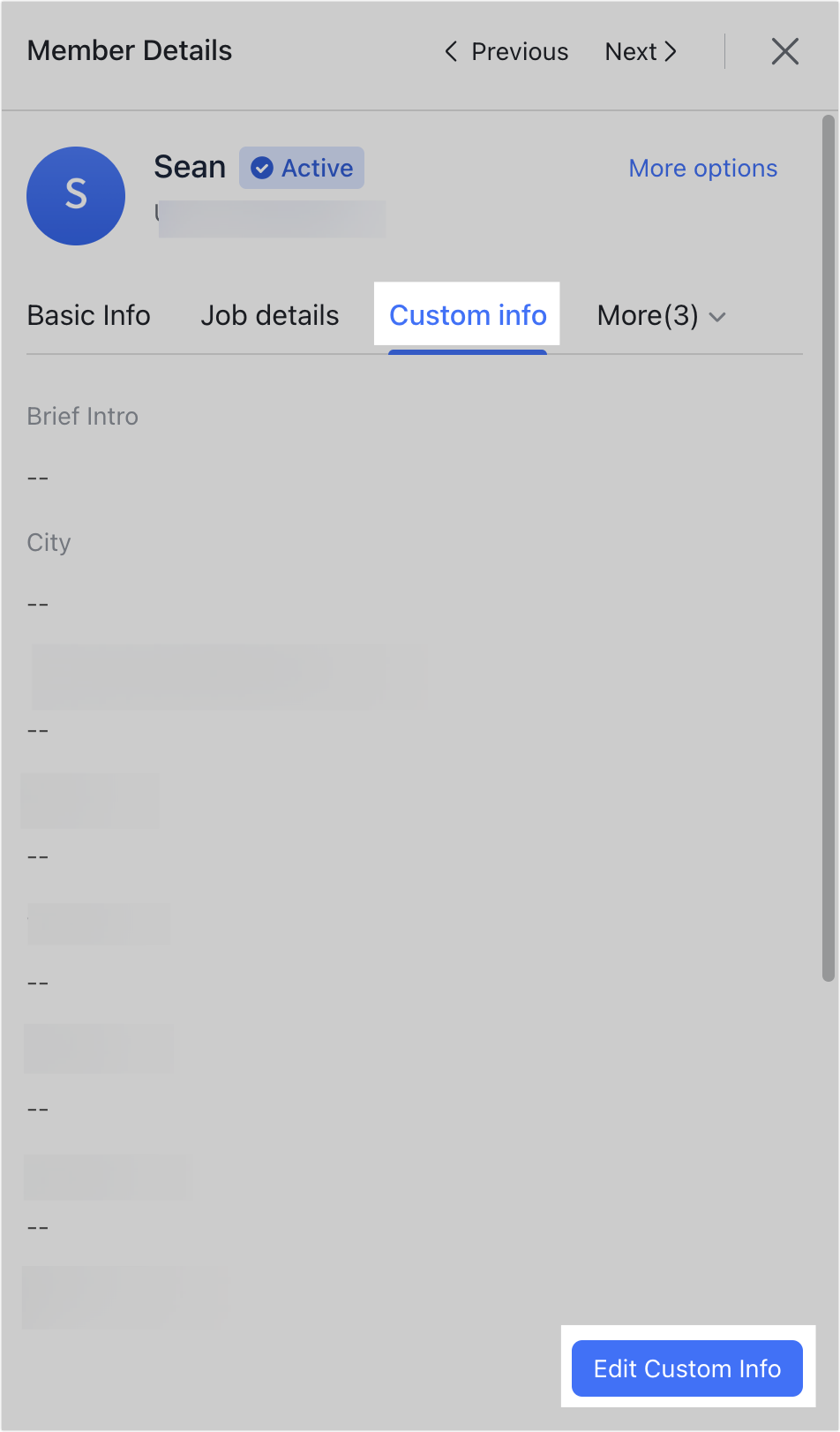 Admin | Manage fields in member information