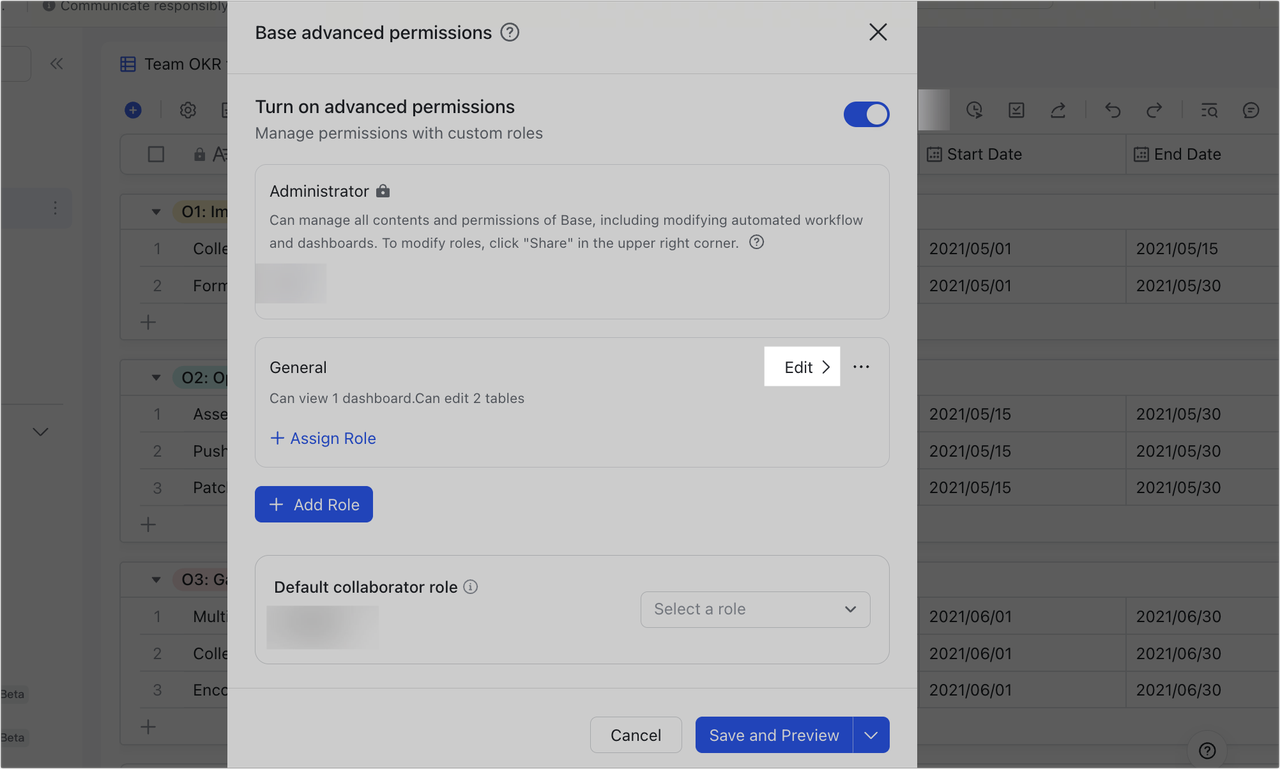 Use advanced permissions in Base