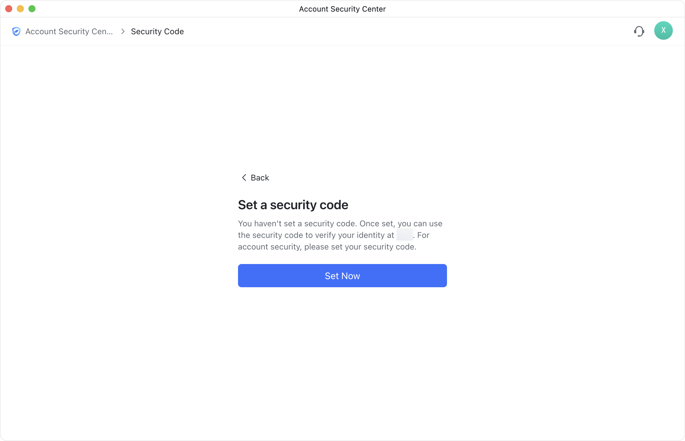 Account Security Center overview