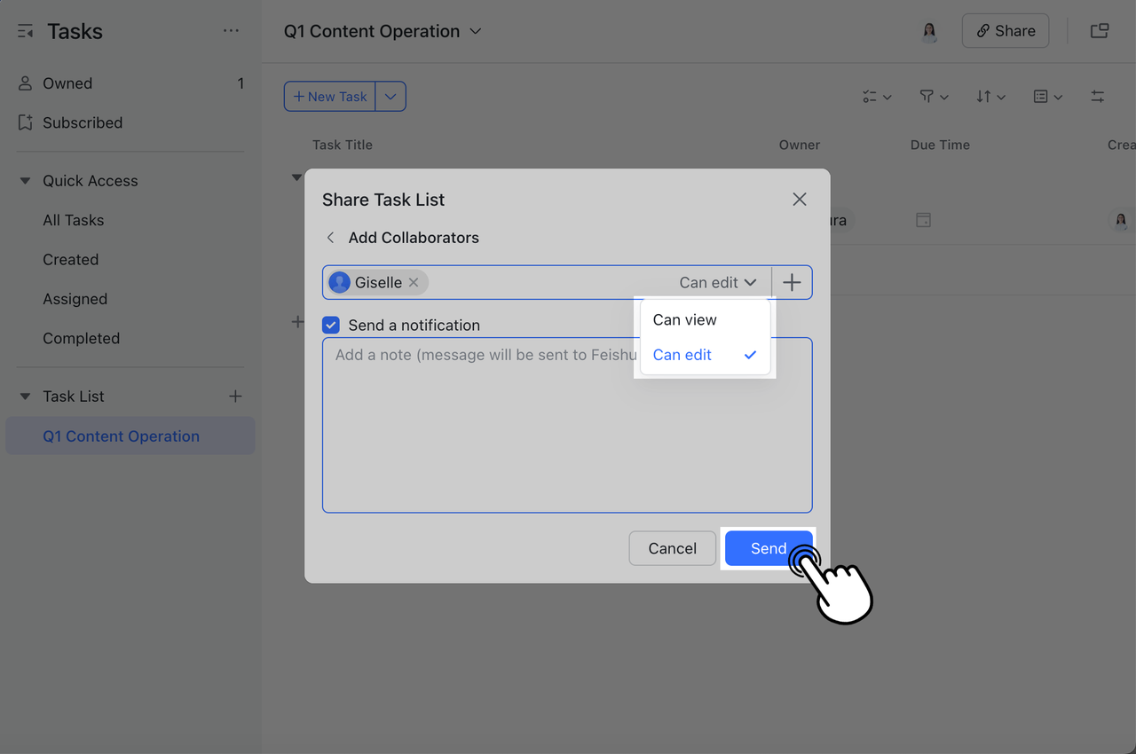 Create, share, and manage task lists