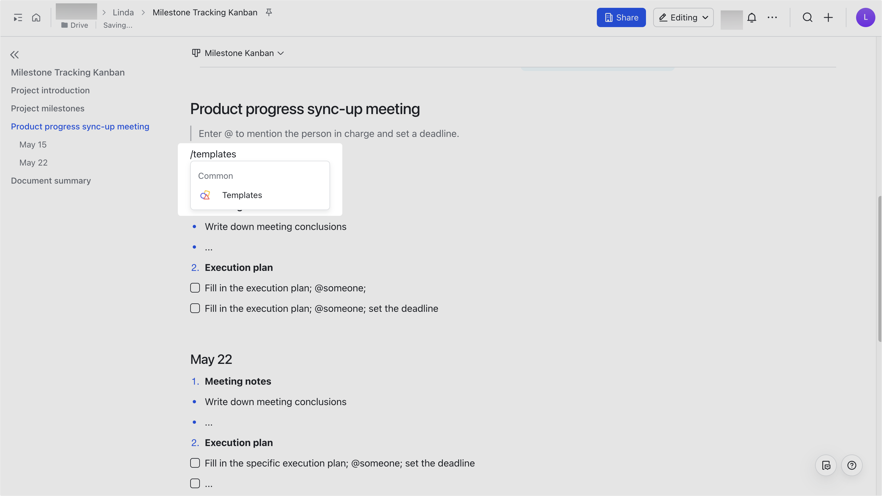 Use block templates in Docs