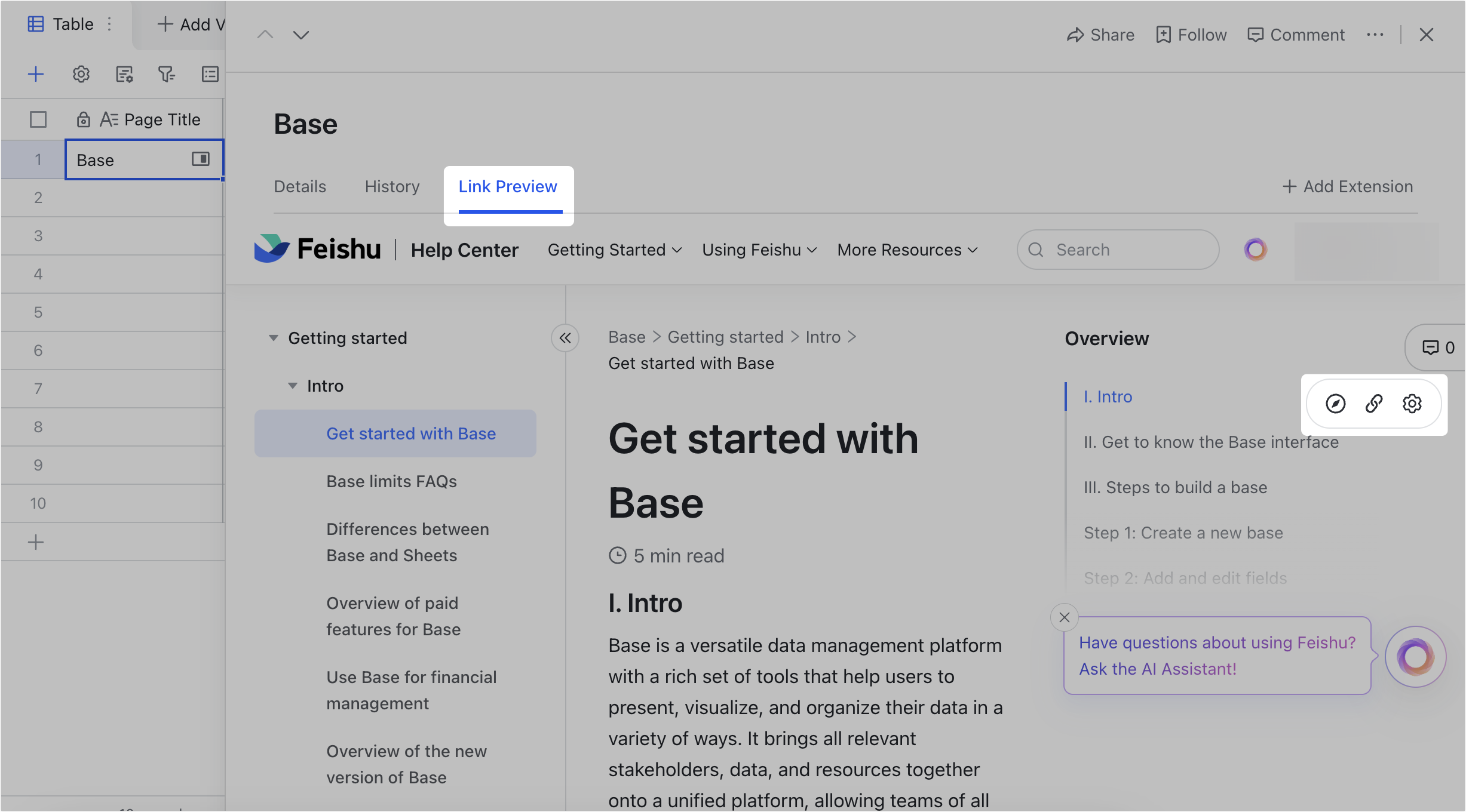 Use the Link Preview extension in Base