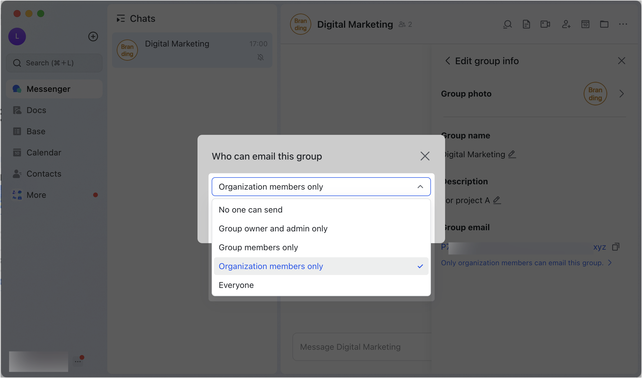Edit group information