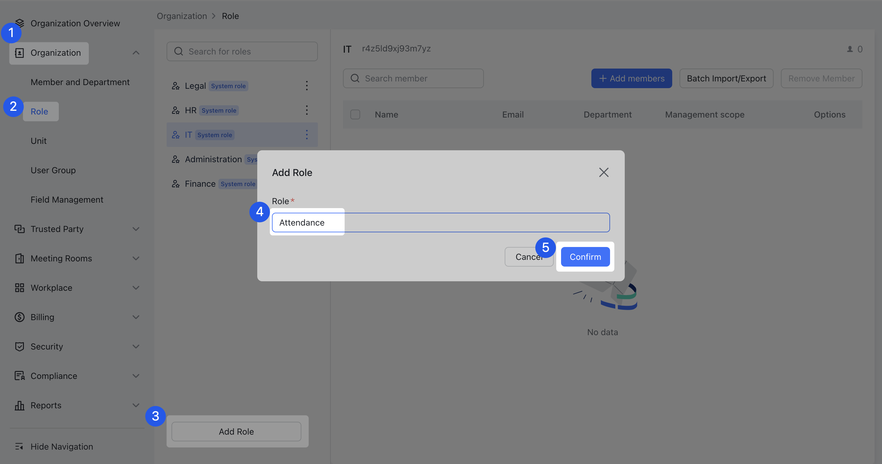 Admin | Set roles for Approval