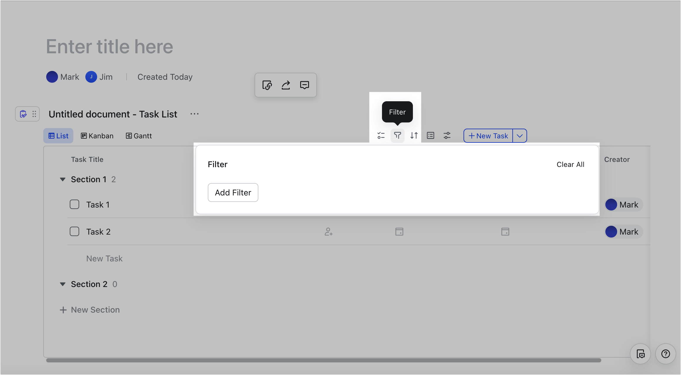 Use task lists in documents