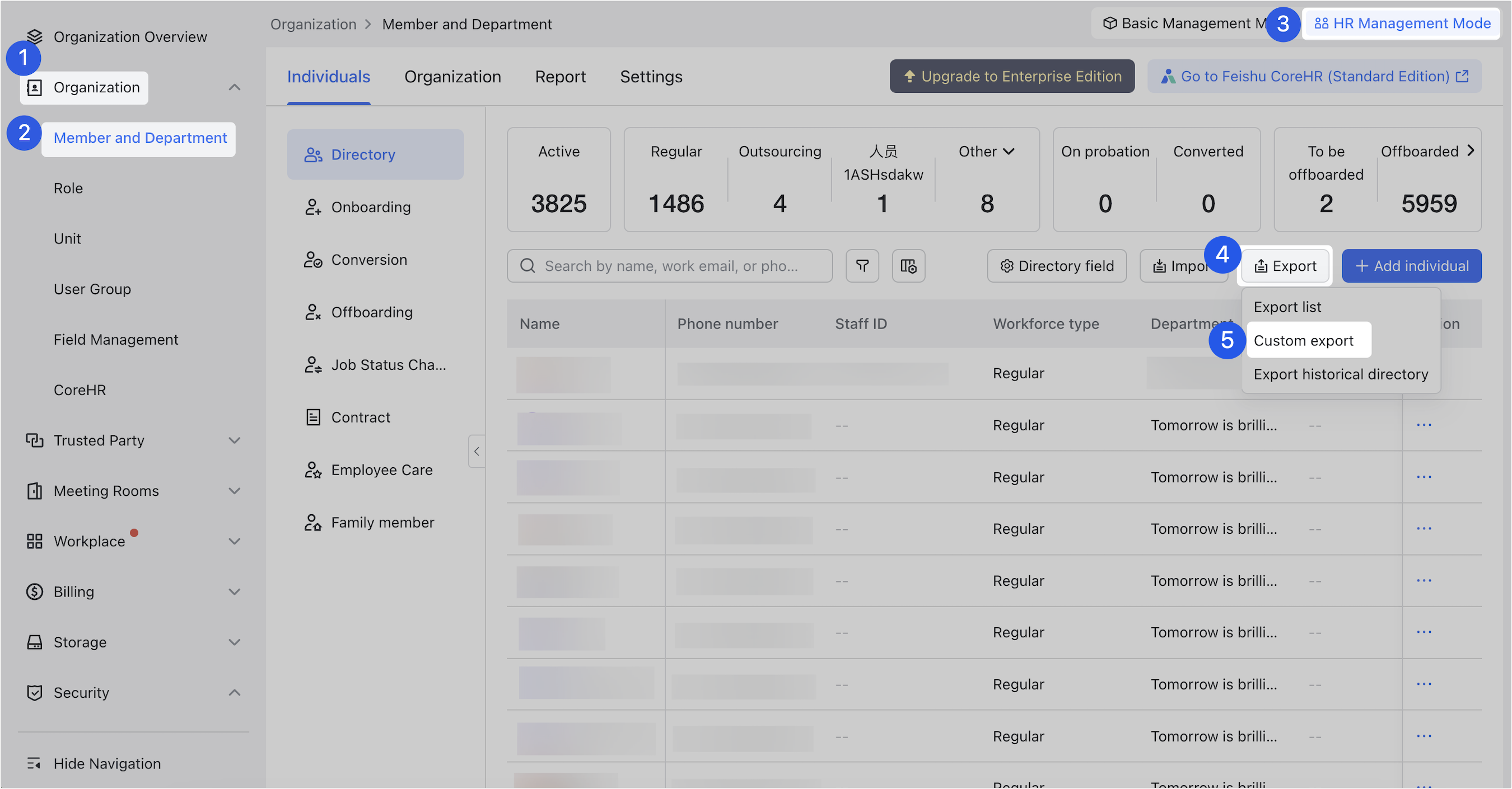 Admin | Manage fields in member information