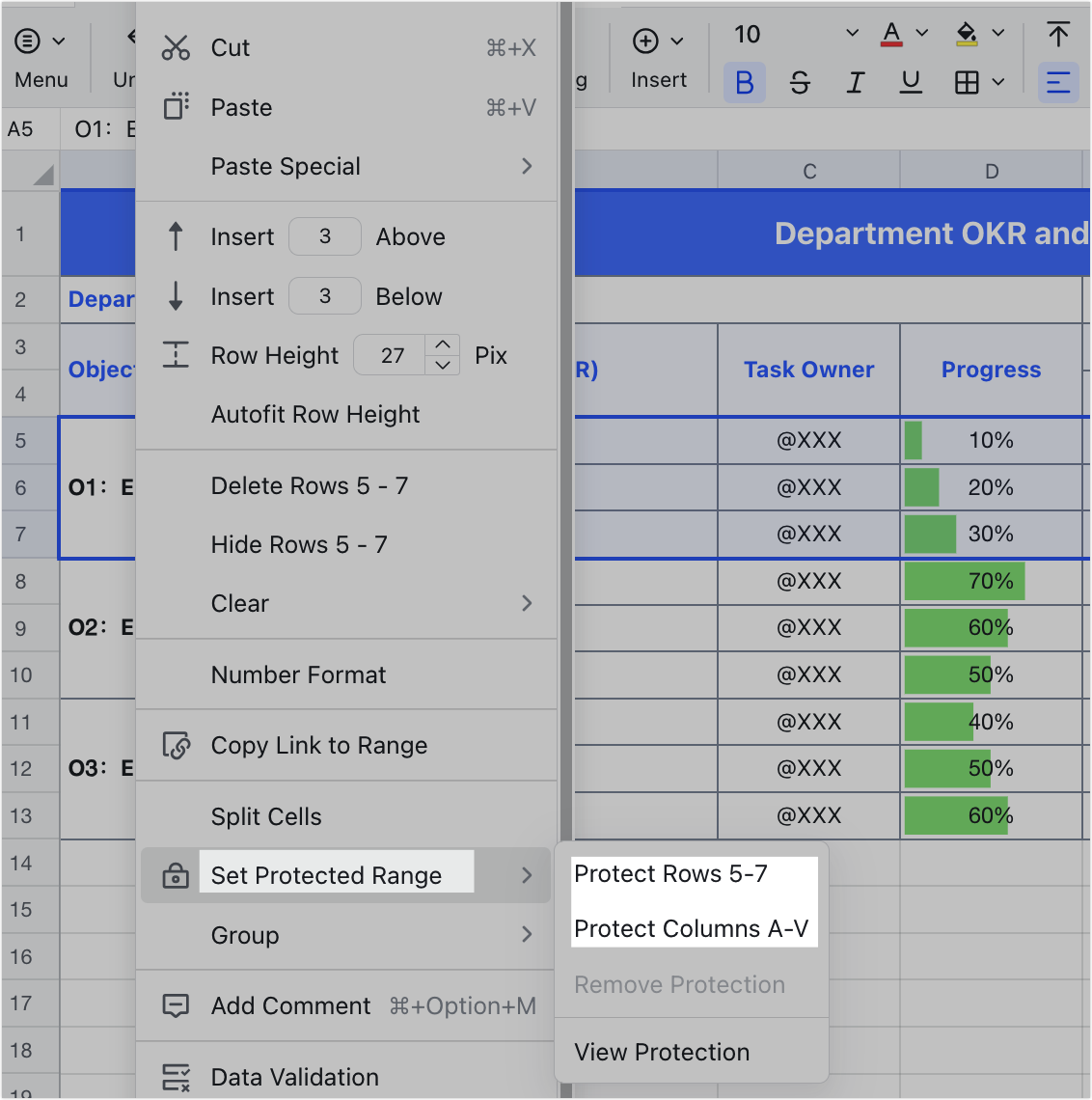 Protect a range or sheet in Sheets