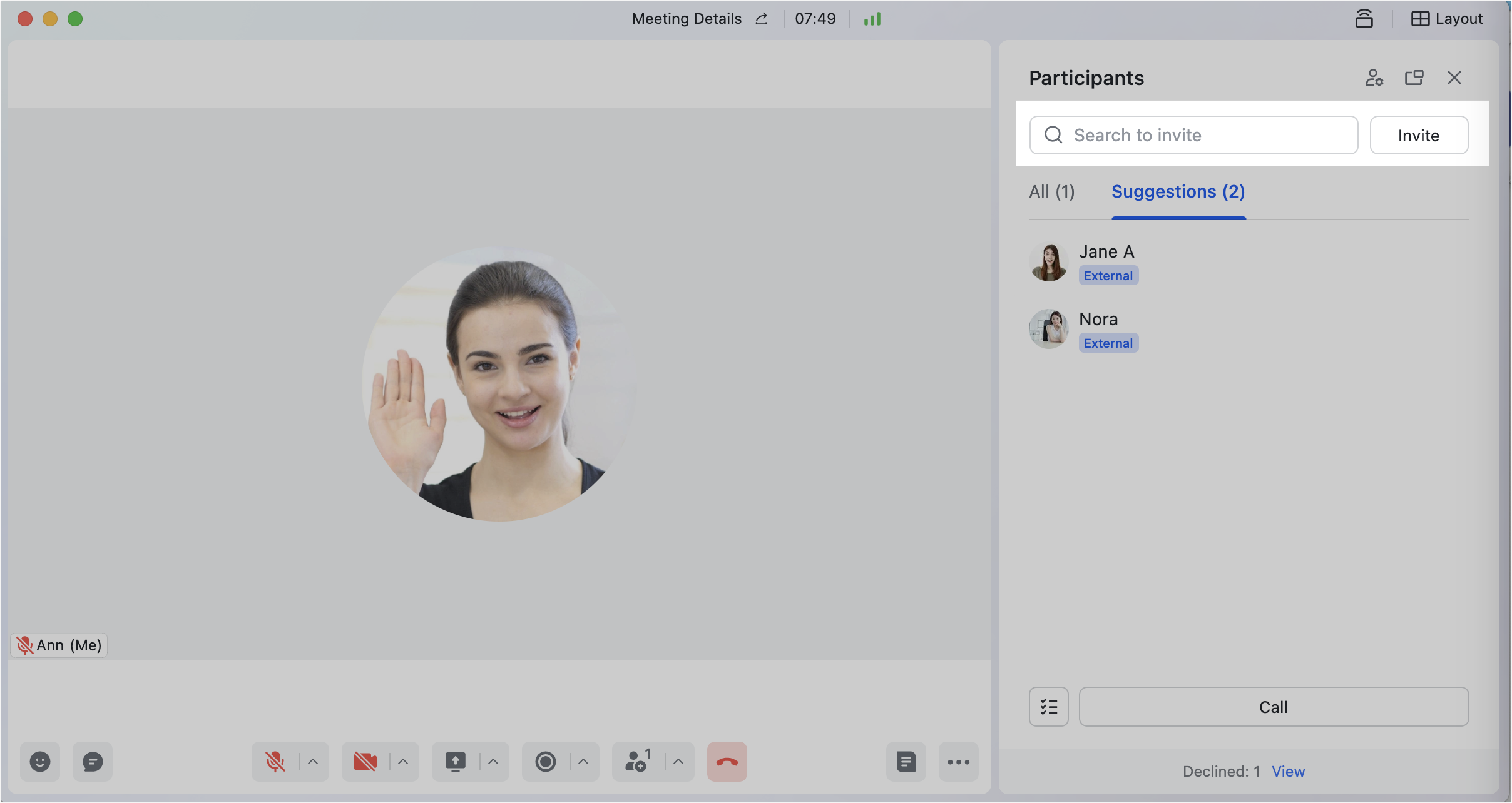 Invite people to join during a meeting