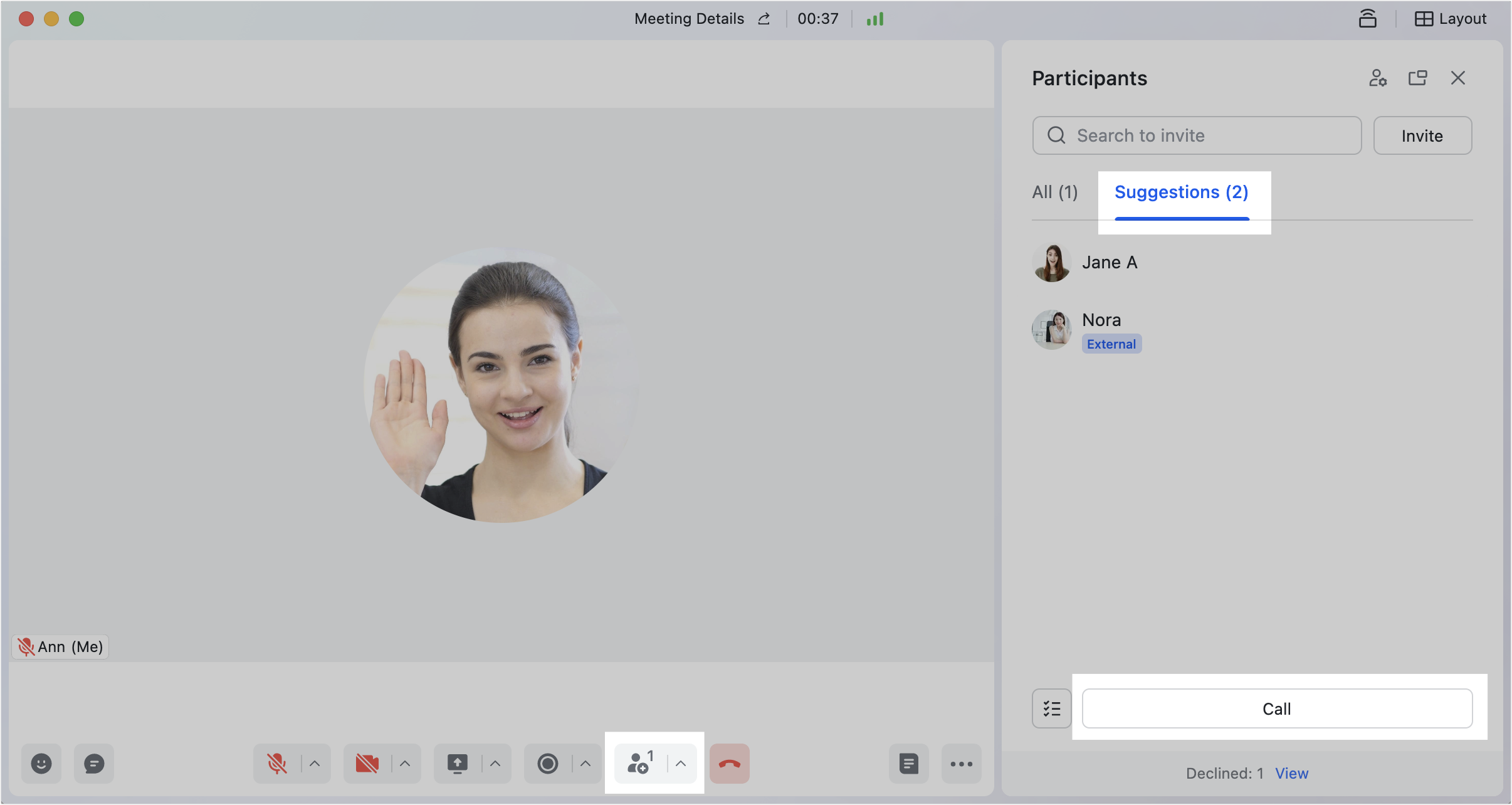 Invite people to join during a meeting