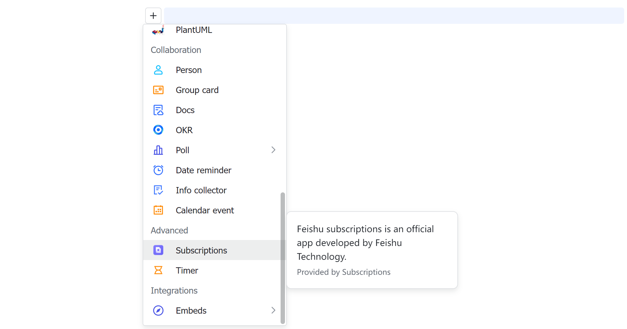 Insert articles from Subscriptions in Docs