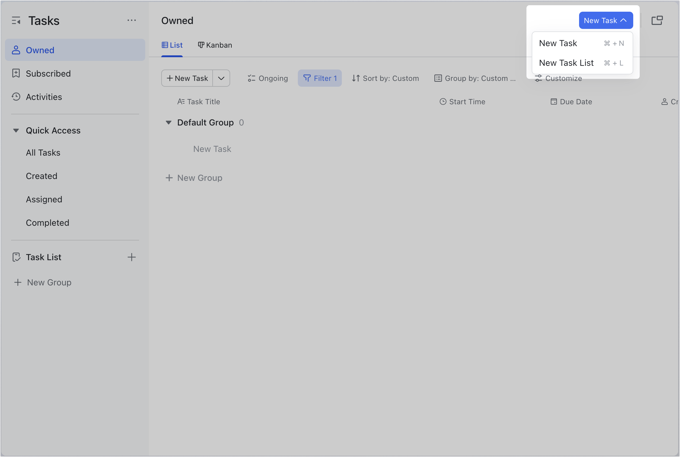 Create, share, and manage task lists