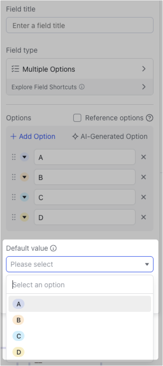Use single and multiple option fields in Base