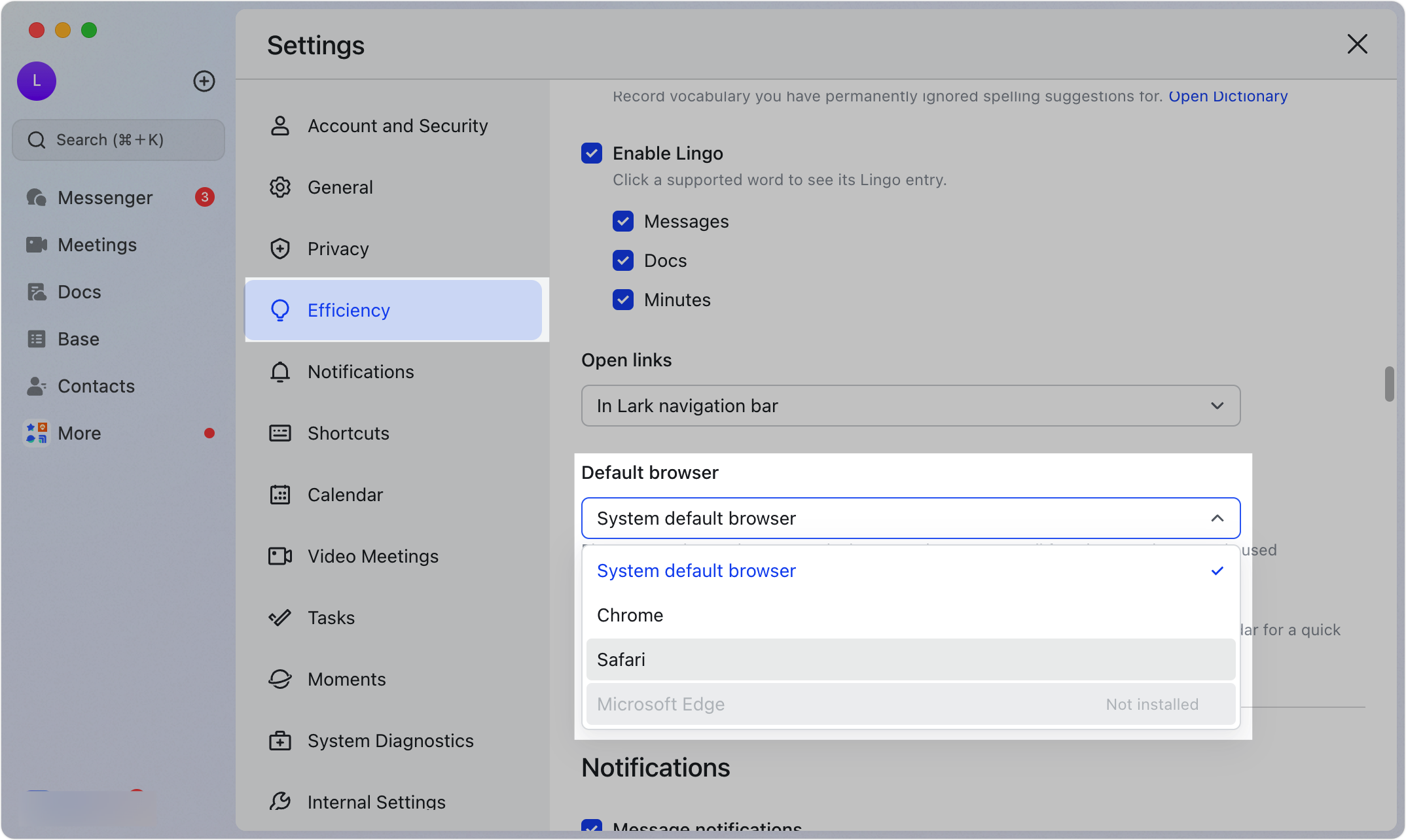 Change your default browser