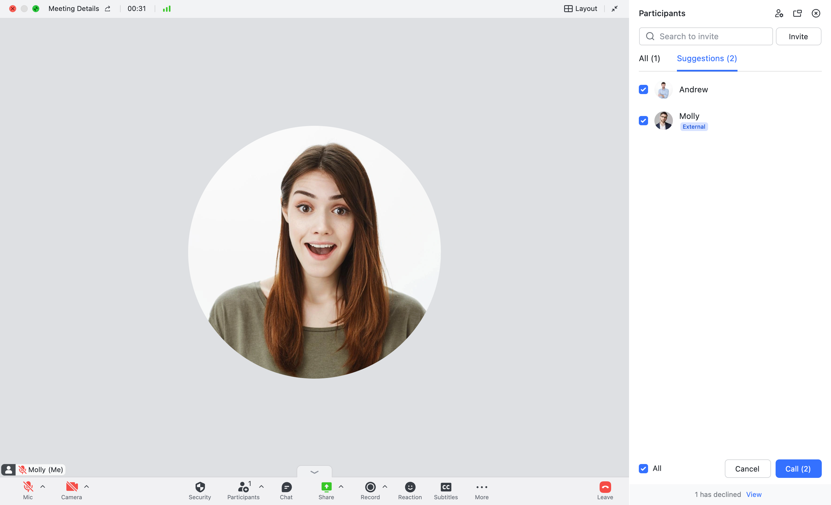 Invite people to join during a meeting