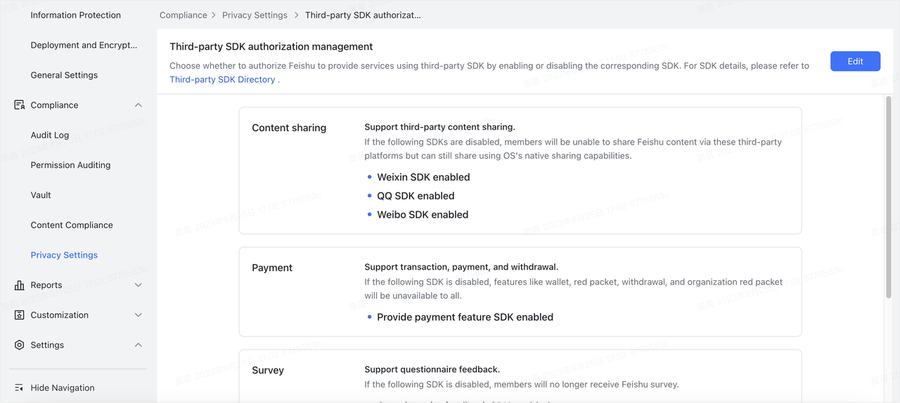 Admin | Manage Third-party SDK Authorization