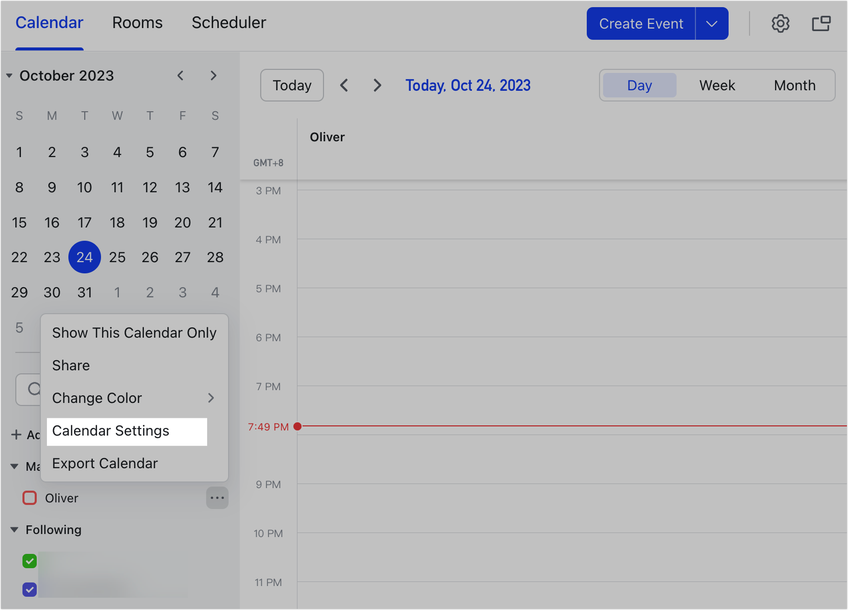 Share calendars with internal and external members