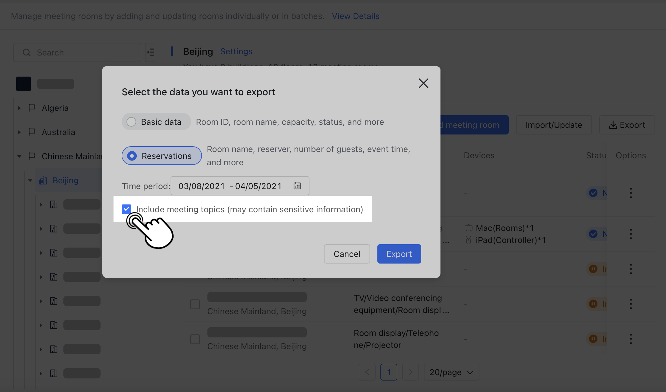 export-meeting-room-data