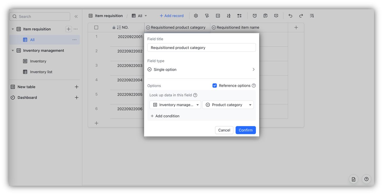 Create multi-level dropdown lists with single and multiple options fields