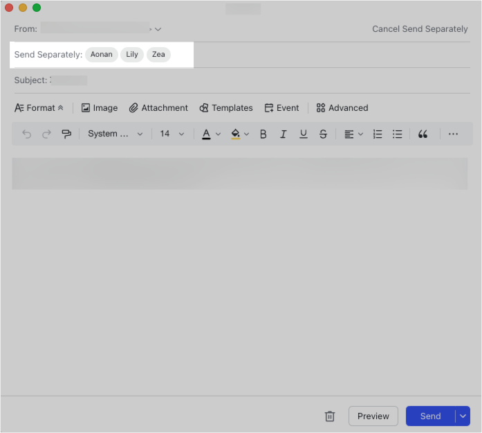 Send separate emails to recipients