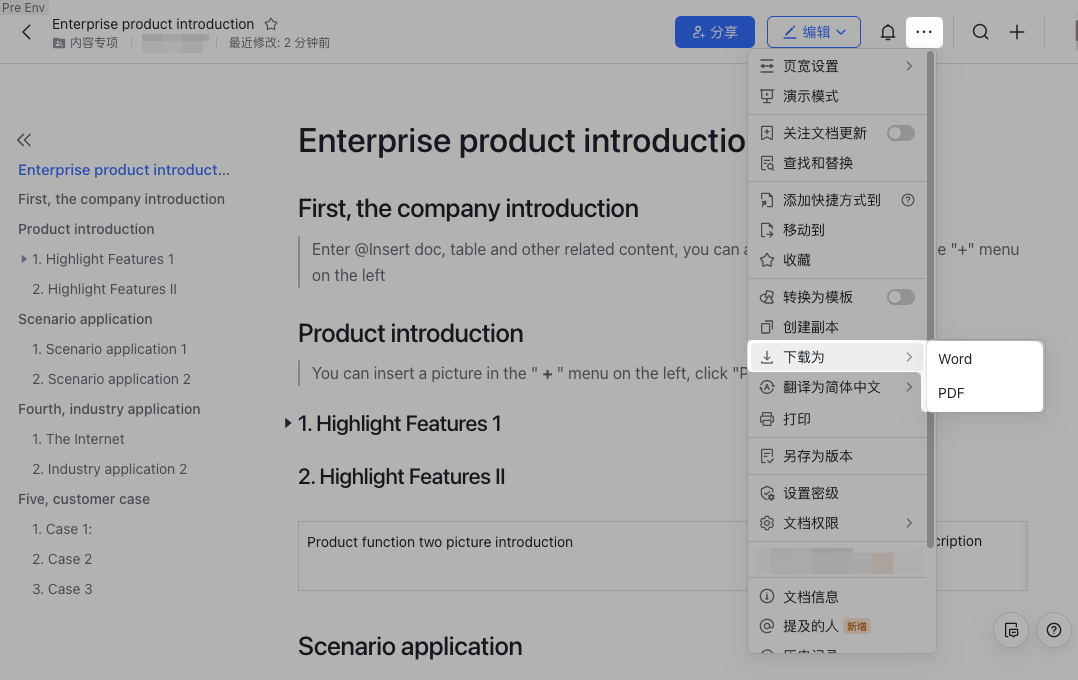Translate and export Docs