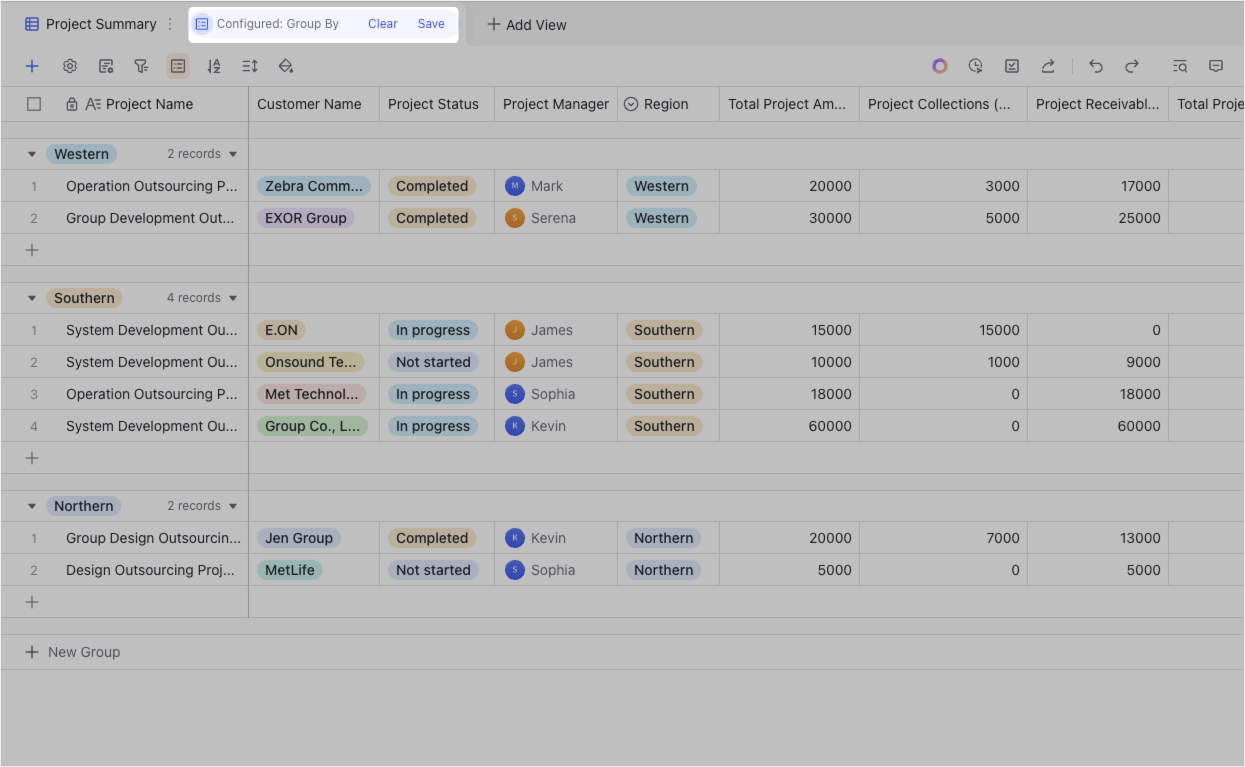Use groups and filters in Base