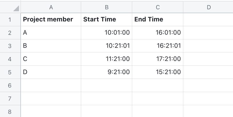 TIME function for Sheets