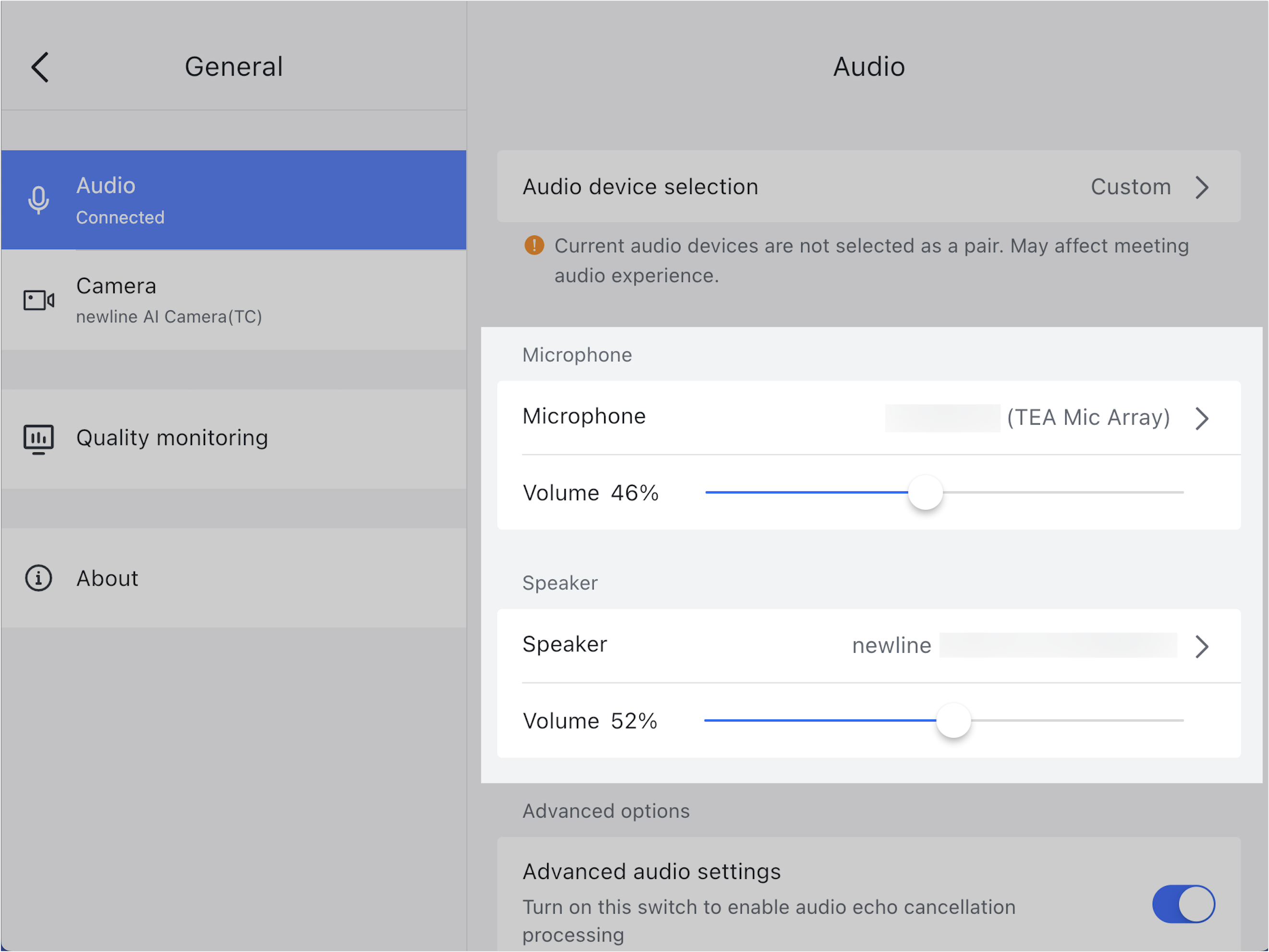 Control audio and video equipment during meetings